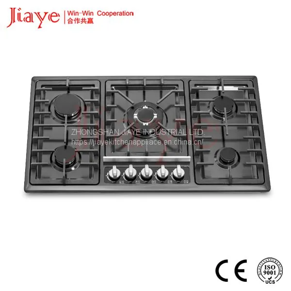 Easy-clean Gas Stove, Black Stainless Steel Gas Cooker, Built-in Gas Hob