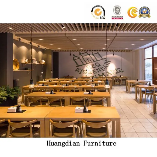 Wholesale Restaurant Furniture Coffee Shop Wooden Dining Room Table and Chairs Set photo-2