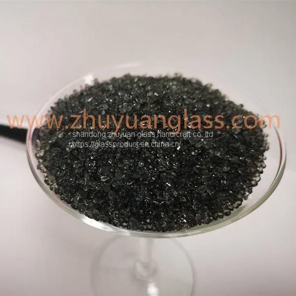 Shandong Zhuyuan Export Recycle Glass Bead Intermix 1-3mm3-6mm6-9mm Gray Aggregates Glass Bead