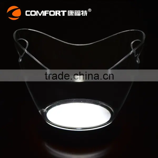 Nightclub Plastic LED Oval Ice Bucket 4L With Handle for Beer photo-3