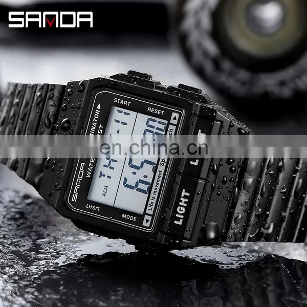 Sanda 2007 2020 New Men Digital Watch Set LED Luminous Waterproof Functional Sport Wrist Watches for Men photo-3