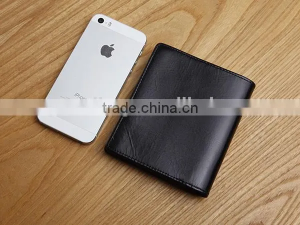 High Quality Cow Leather Men's Bifold Wallet Small Wallet Card Holder Wallet photo-6