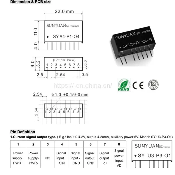 4-20mA to 0-5V Instrumentation and Sensor Signal Transmission Transmitter photo-3