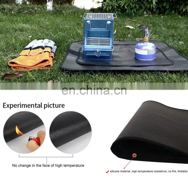 Hot Sale Fireproof Camping Heat-Resistant Outdoor Fire Pit Mat Fireproof Silicone Coated Fiberglass Cloth photo-4