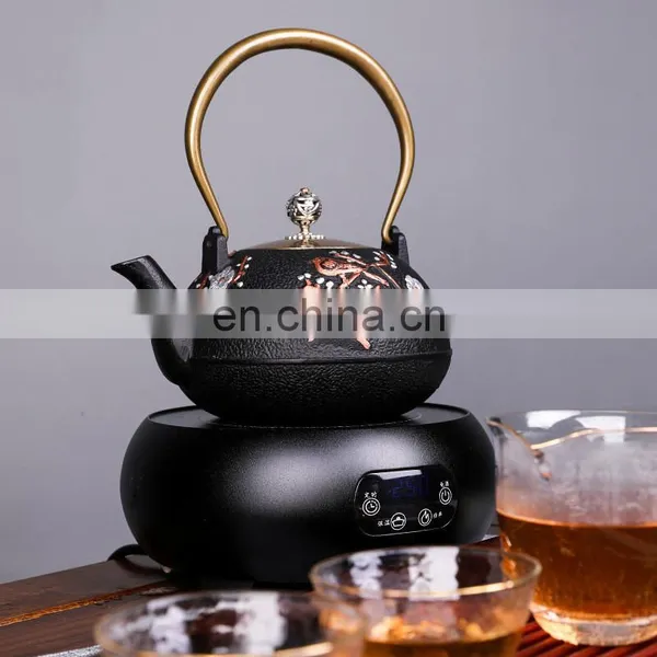 Turkish Moroccan Wholesale Magnetic Filter Steel Warmer Enamel Cast Iron Teapot photo-3