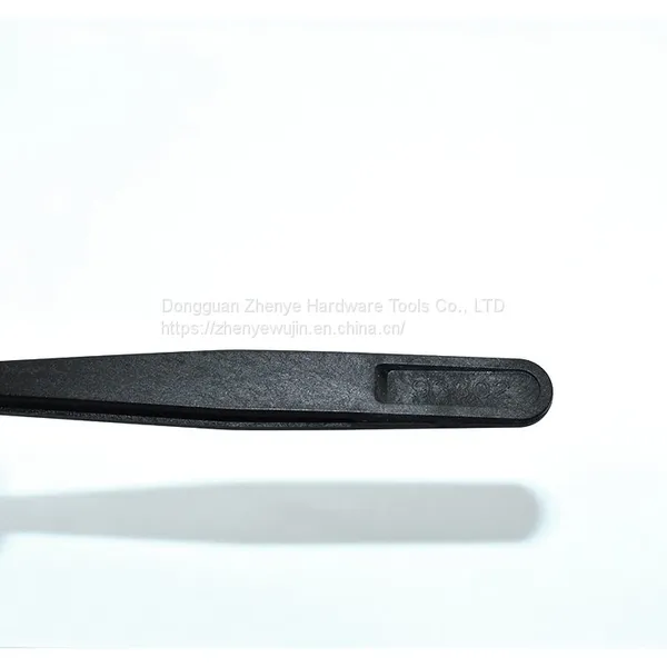 Anti Static Tool Black Carbon Fiber Plastic Tweezers 933 Clip Pointed Flat Elbow Round Head Width Maintenance Special 93302 photo-5