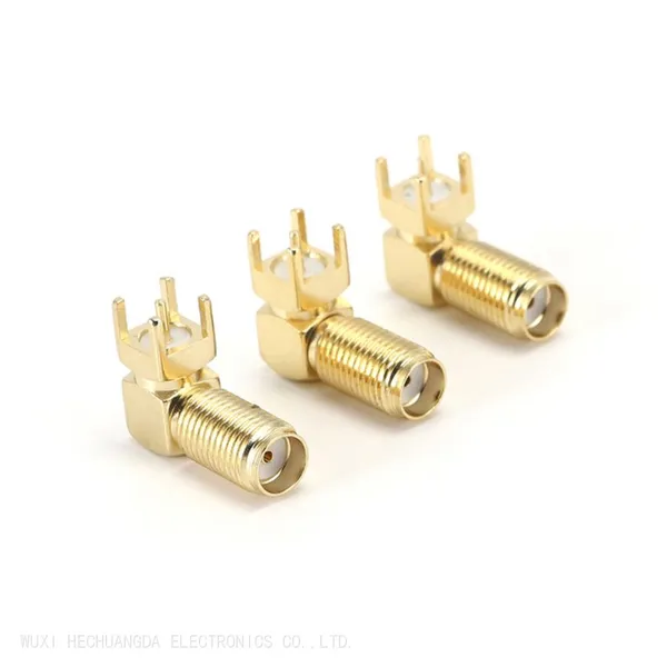 SMA KWE RF Adapter Female Jack Connector Right Angle Solder Type Antenna CONNECTOR PCB Mount 19MM photo-3