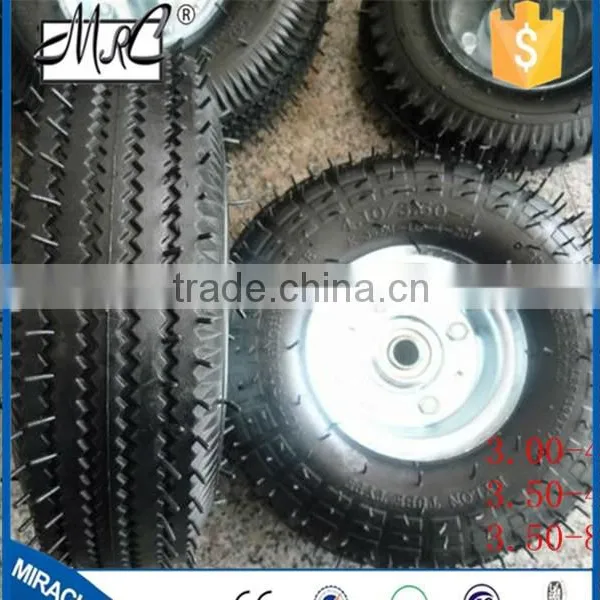Heavy Duty Wheelbarrow Wheel Small Rubber Wagon Wheel Caster Wheel 4.10 / 3.50-4 photo-3