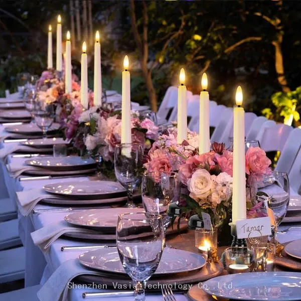 AAA Battery Operated Flameless LED Taper Candles Flickering Remote Taper Wedding Led Taper Candle photo-3