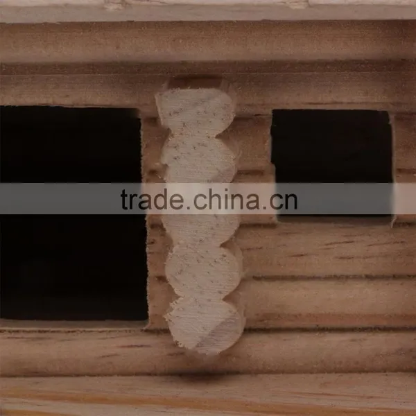Small Unfinished Natural Wood Wooden Bird House photo-6