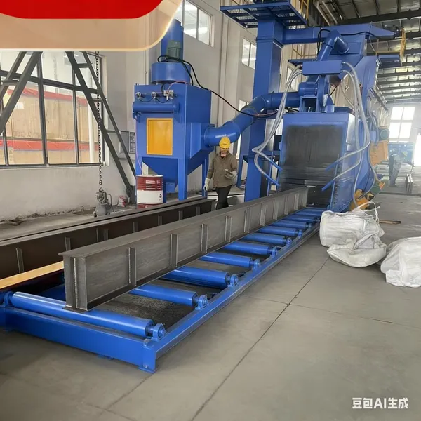 Roller Type Shot Blasting Machine With Variable Frequency Speed Regulation H-shaped Steel Structure Steel Plate and Steel Pipe photo-5