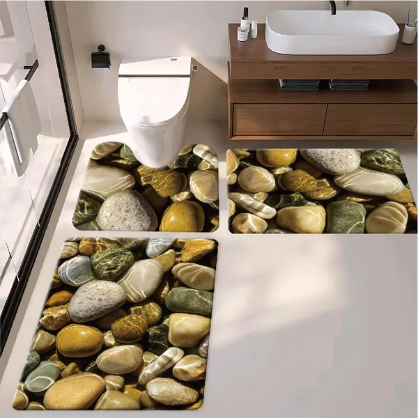 Luxury Wooden Print Anti-Fatigue Mat, Durable PVC Foam, Ergonomic Support for Bath Room photo-5