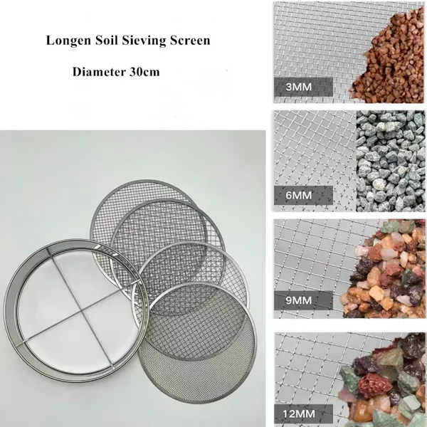 3 4 Replaceable Stainless Steel Crimped Wire Mesh Soil Sifter With Welding Bending for Soil Compost Bonsai Cat Litter Easy Clean photo-3