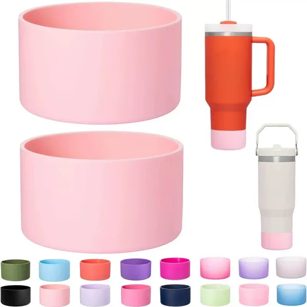 Silicone Water Bottle Boot, Non-Slip Anti-Scald Protective Sleeve for 7.5cm/9cm Tumblers & Space Cups, Heat-Resistant Bottom Cover