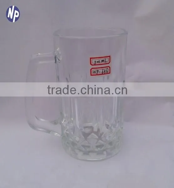 0.5L Clear Glass Beer Mug With Handle photo-2