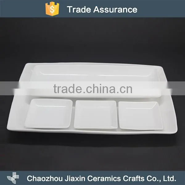 Good Quality Restaurant Used White Ceramic Snack Dish Set