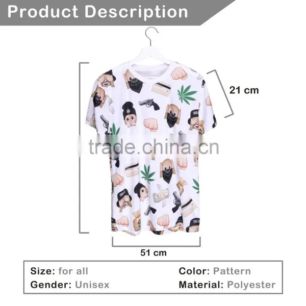 OEM Brand New 3D Print Emoji Gun Latest Women T Shirt photo-2