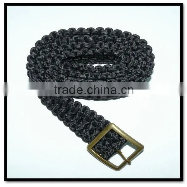35mm Wide Black Braided Nylon Belt With Square Buckle photo-5
