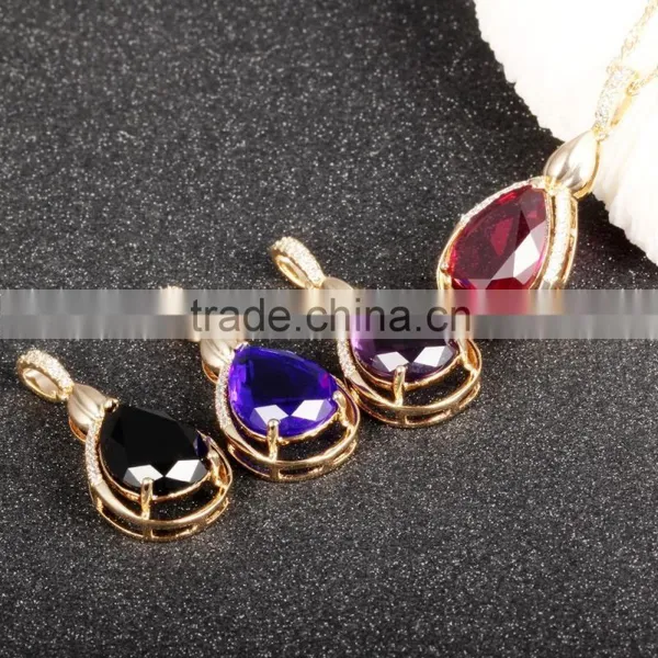 New Products 2016 Fashion Women Gold Jewelry Heart Shape cz Pendant photo-3