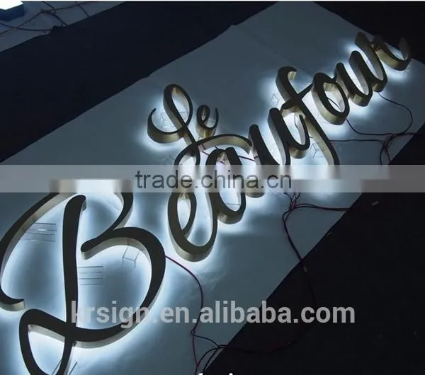 Acrylic Wall Mount Sign Holder,acrylic Stainless Steel Backlit 3d Sign photo-4