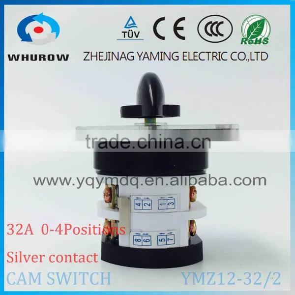 Cam Switch YMZ12-32/2 White Black Selector Ui 690V 32A 2 Poles 8 Terminals Changeover Rotary Switch Sliver Point Contacts photo-4