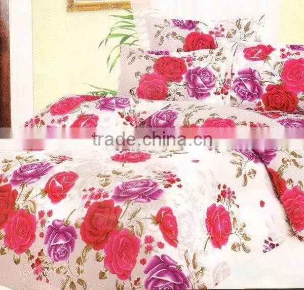 Bed Sheet Fabric With Printing Large Flowers photo-2