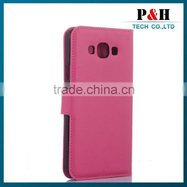 China Made Leather Flip Case For Samsung Galaxy E7 Smart Cover photo-3