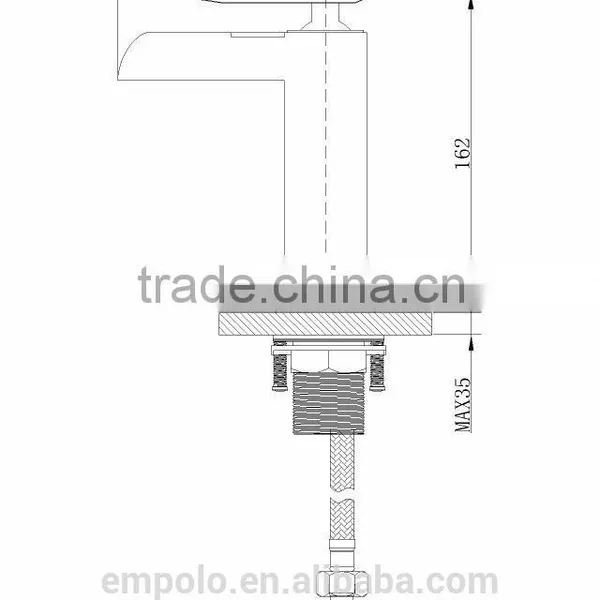 Bathroom Square Style Waterfall Brass Faucet 81 1101 photo-2