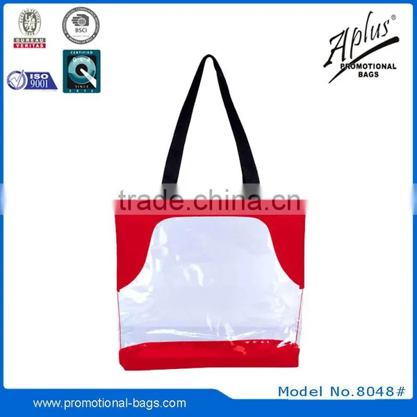 Portable Plastic Transparent PVC Women Shopping Bag Tote Bags 8048#