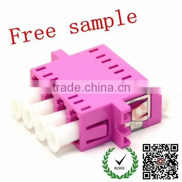 Pink LC Special Quad One-piece Fiber Optic Adapter