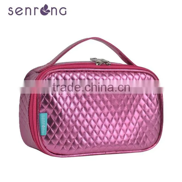 Promotional Fashionable Check Cosmetic Bag Wholesale With Handle photo-2