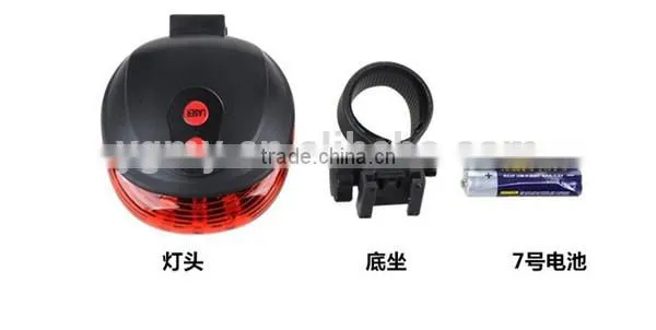 5 Led +2 Laser Tail Light Waterproof Cycling Safety Bicycle Rear Lamp Warning Bike Laser Tail Light photo-2