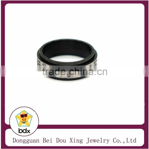 Activity Ring Religion Bible Engaved Black Stainless Steel 316 Fashion Ring photo-2