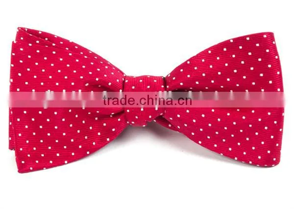 2016 Latest Hot Sale Orange White Polka Dot Linen Man Bow Tie for Boys photo-2