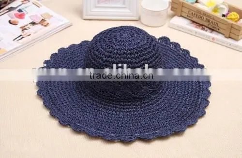 2016 Fashion Beach Hot Sale Young Girl Raffia Straw Hat Factory Direct Latest Cheaper OEM Raffia Straw Hat Wholesale photo-2