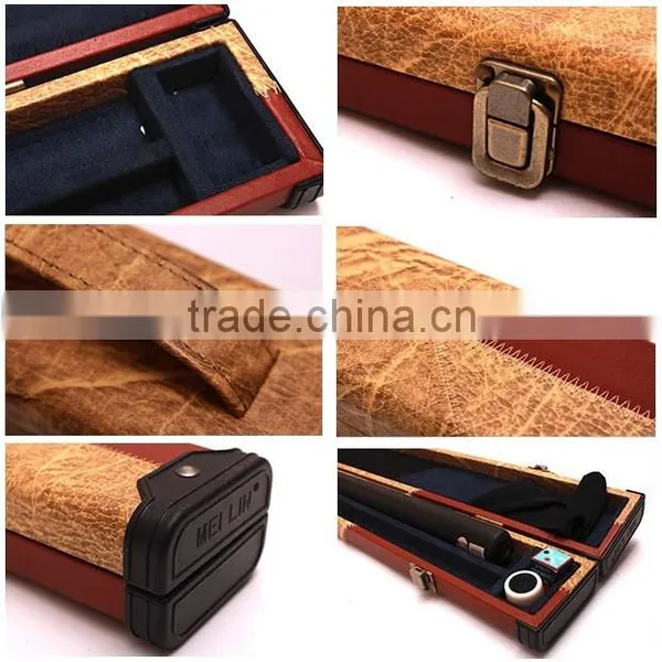 Hot Sell One-pc Snooker Cue Case Patchwork Leather Billiard Pool Cue Case Cue Bag photo-2