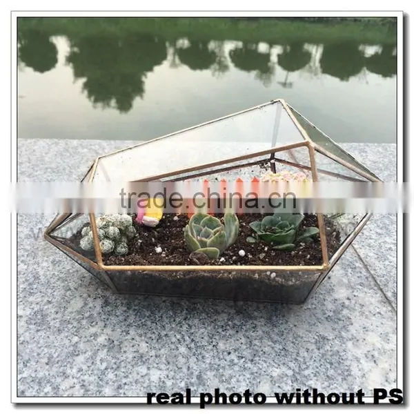 Top Sales! House, Ball, Octagonal Shape (many Shapes) Hanging Vintage Hand Painted Miniature Geometric Clear Flower Vase Glass photo-3