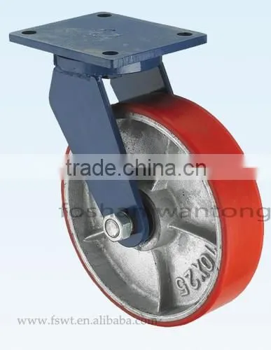 5 Inch Top Plate PU Wheel Double Bearing Fixed Hardware Casters photo-3
