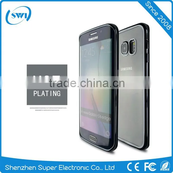 Low Price China Mobile Phone Durable Transparent Phone Case for Samsung S6 Edge Soft Cover Case Plating TPU photo-3