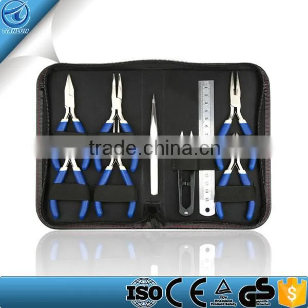 9 Pcs Jewellery Making Beading Mini Pliers Tools Kit Set Flat Long Round Nose
