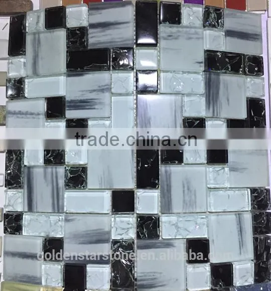 Roman Mosaic Tile and Ice Crackle Glass Mosaic Tile photo-2