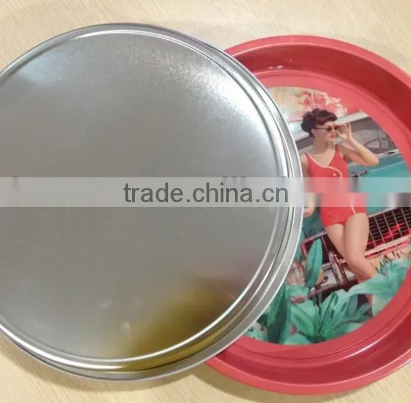 Funny Decorative Food Metal Tin Round Serving Tray