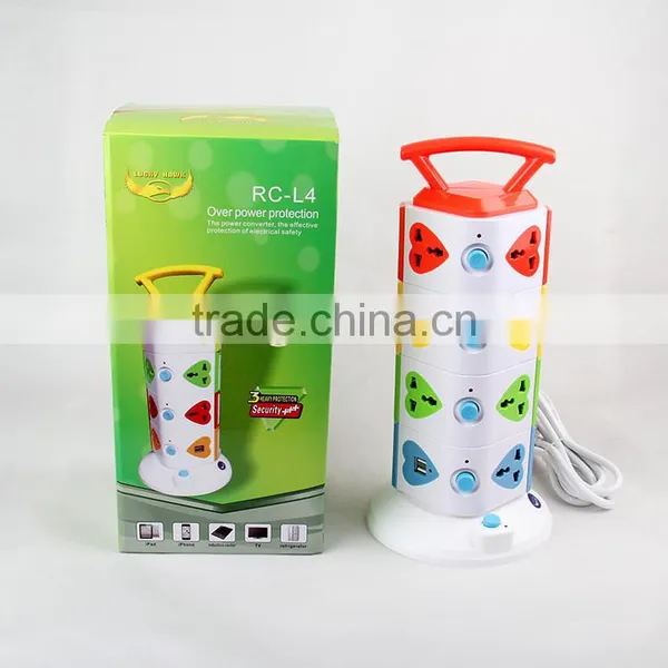 Wholesale Hot Sell Useful Rotatable Four Layers uk Plug Scoket Usb Power Charge Outlet Usb Scoket photo-2