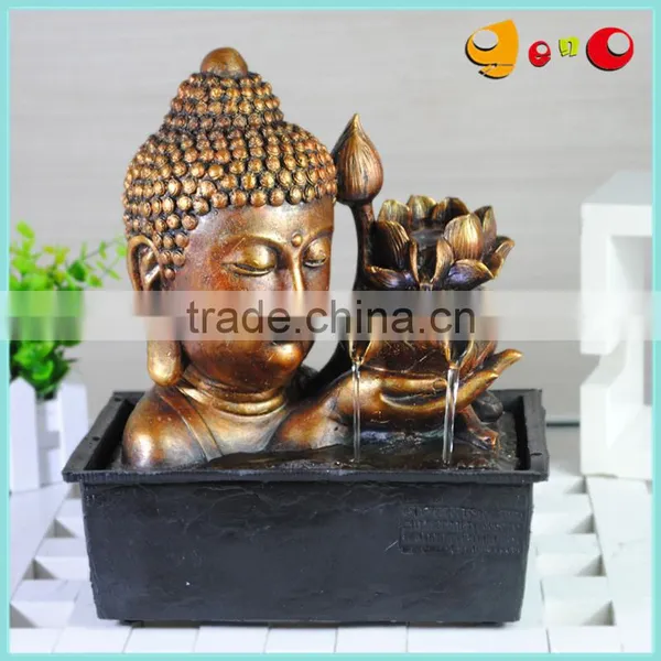 Black Colour Fengshui India Buddha Water Fountain With Light photo-5