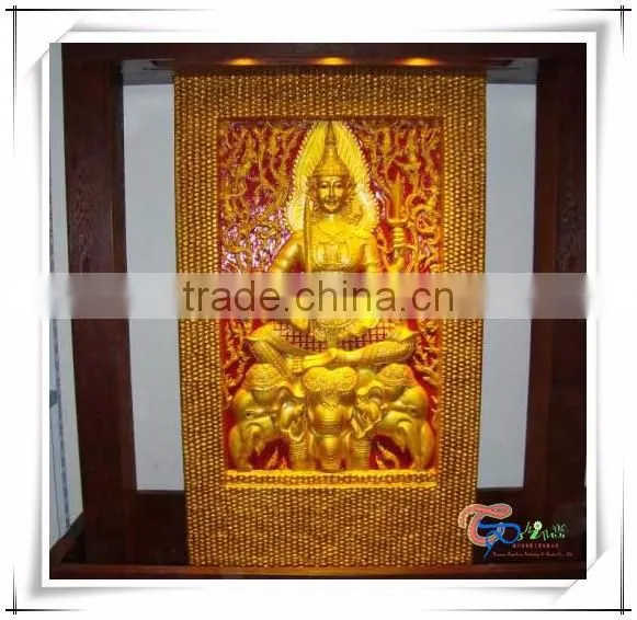 Own Factory Handmake Resin Indoor Golden Big Buddha Water Fountain photo-3