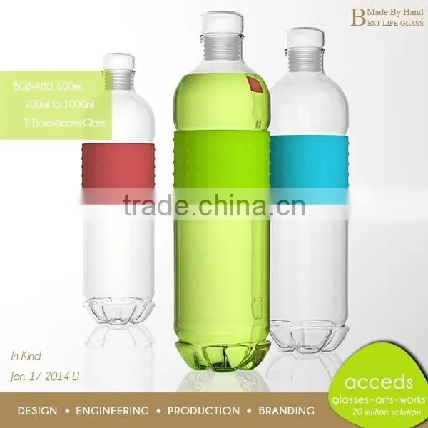 Heat Resistant Clear Glass Silicone Travel Tube and Bottle photo-2