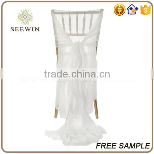Ruffle Chiffon Chair Cover Chair Sash photo-5