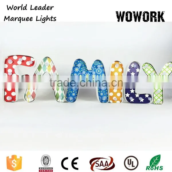Festival Xmas Decoration Mini Metal Led Sign Letters Lights for Home Decoration Crafts photo-4
