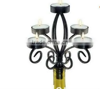 Romantic Novelty Design Fashion Black Metal Wine Bottle Candelabra/best Seller Wedding Candlestick/ Economic Candle Holder photo-5