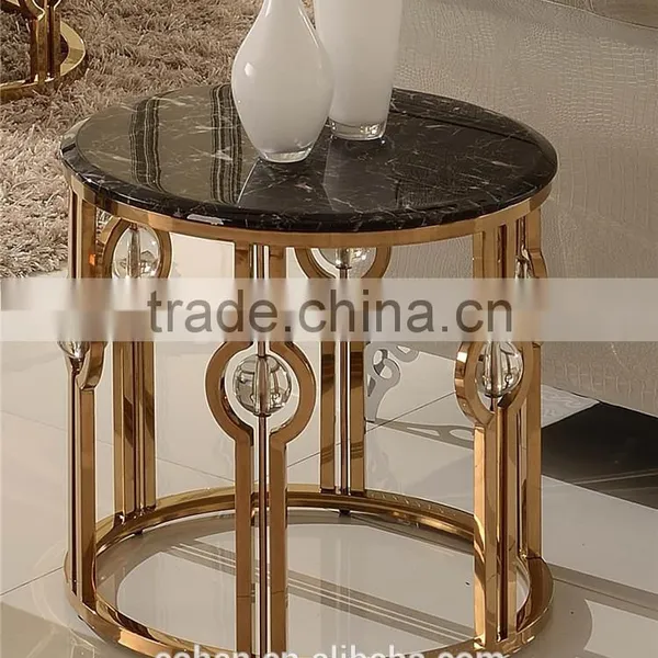 Promotion Modern Stainless Steel Marble Coffee Table Oval Shape B818 photo-4